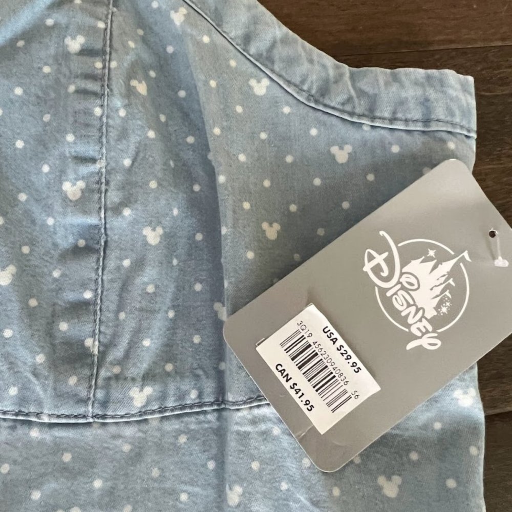 Disney Mickey Mouse Chambray Womans Shirt XL NWT
